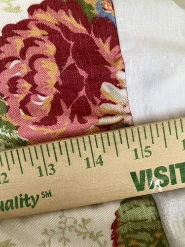 Vintage Ralph Lauren Elisa Full Bed Skirt Dust Ruffle White Red Rose Blue Floral - Picture 8 of 8