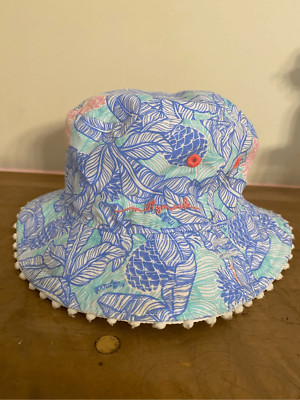 Millymook 2-5 years Girl's toddler Tropics Bucket Hat blue pink tropical sun