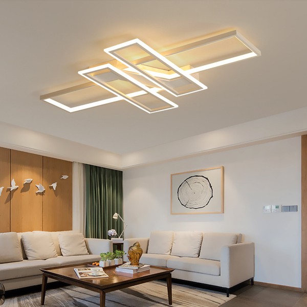 Led Deckenleuchte Modern Wohnzimmer Deckenlampe Dimmbar Mit Fernbedienung 58W De-image