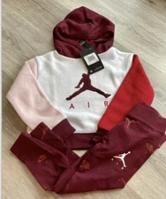 Nike Toddler Girls 2PC Hoodie & Leggings Set White/Dark Red/Red/Pink 