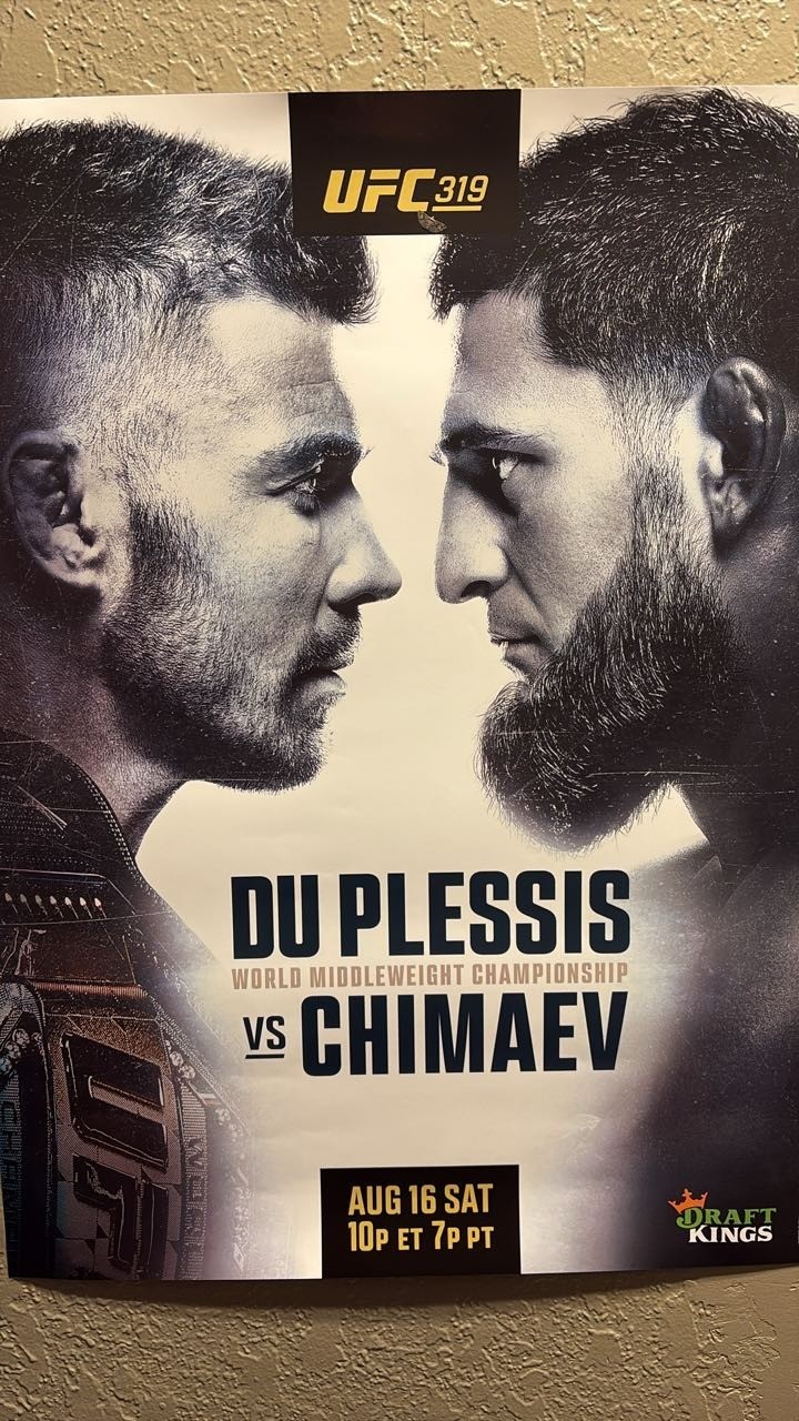 UFC 319 Du Plessis vs Chimaev Poster, Middleweight Championship 2025 reprint