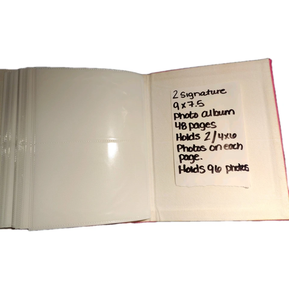 Álbum de fotos rosa con flores bordadas 9x7,5, tiene capacidad para fotos 4x6 Foto 4 de 4