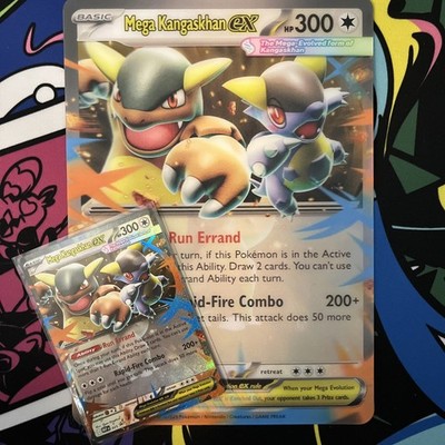 Pokemon TCG Mega Kangaskhan ex Jumbo MEP 025 Lenticular Black Star Promo MEG
