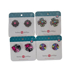 Lindsay Phillips Interchangeable Shoe Snap Charms Assort Styles 4 Pair OS