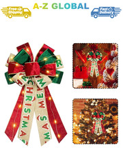 Large Christmas Bows for Wreath, Merry Christmas Wreath Bow Red Green Velvet
