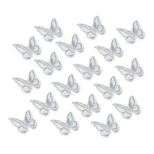 20Pcs Butterfly Embellishments 2.4" Butterfly Patches Gray