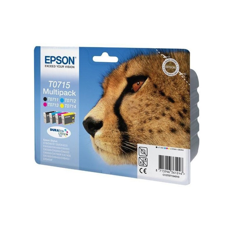 Pack Epson T0715 résout le problème d'encre sèche avec les cartouches T0711 T0712 T0713 T0714