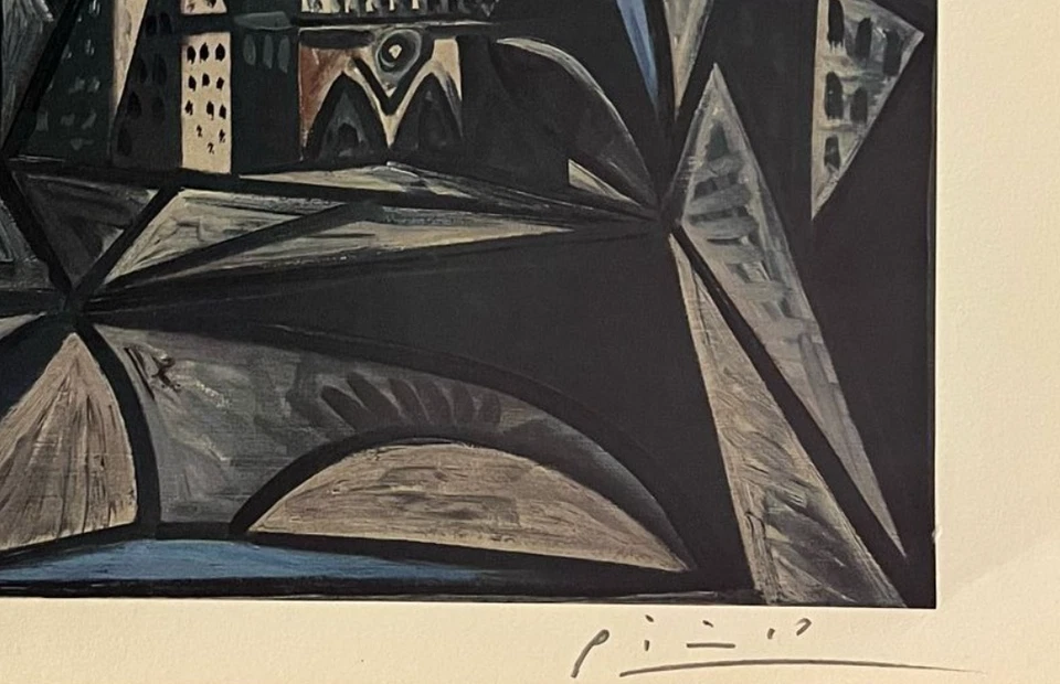 Pablo Picasso 原版手工签名平版画带真品证明和 3,500 美元评估 — 第 3/4 张图片