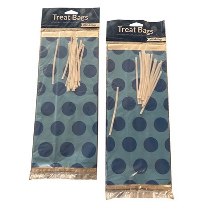Creative Converting True Blue Dots Cello Treat Bags 20 Count 2 Packs 07-1050