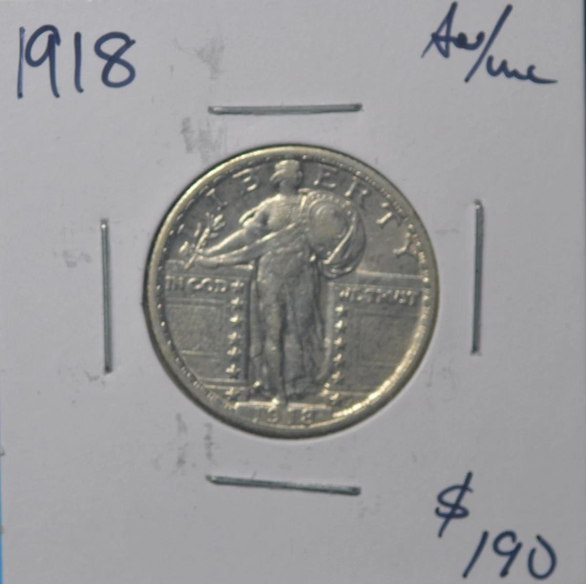 Uncirculated Uncertified 1918 Year Standing Liberty US Quarters
