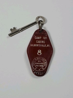Camp 101 Cabins Motel Room Key Fob Keychain Gilbertsville KY
