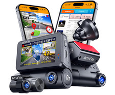 Rove R3 - 3 Channel 3" Touch Screen Dash Cam Black Wi-Fi Front  Rear
