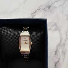 Nine West Women’s Rectangle Quartz Diamond Accent Two-Tone Bracelet w/ Box
