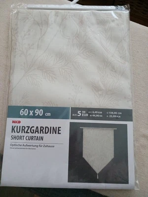Kurzgardine mit Blumenmuster ca. 60x90cm NEU Beige OVP - Bild 1 von 2