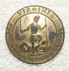 PRE CIVIL WAR DUG 1 PIECE CONFEDERATE VIRGINIA 22MM COAT BUTTON ALBERTS# VA 2-C