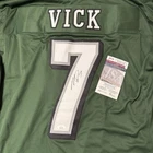 Philadelphia Eagles Michael Vick Signed Green Jersey JSA authentic