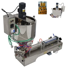 110V 100-1000ml Paste Liquid Heating Stirring Piston Filling Machine One Nozzle