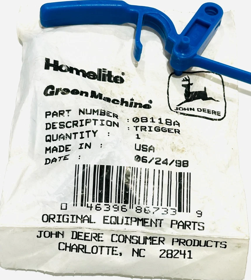 OEM HOMELITE THROTTLE TRIGGER LEVER 08118 Z25 BVM160 HB25250 HB25255 HB30160 B66 - Image 2 of 2