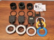 3x Lens Mounted Battery Powered Macro Ring Lights: 48, 60, and 100-LED + Extras
