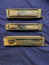 M. Hohner Harmonica Trio: Super Chromonica, Marine Band And 64 Chromonica.