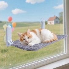 Hamaca plegable para gatos para colocar en la ventana con ventosas