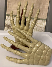 Halloween Decor, 2 Skeleton Hands, Heavy Unbendable Plastic, Identical, Large