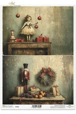 Christmas Toy Duo | A4 Rice Paper | Paper for Decoupage | Christmas | ITD