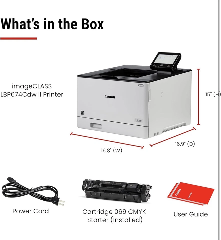 Canon Color imageclass LBP674cdw II Wireless Duplex Laser Printer - Image 4 of 4
