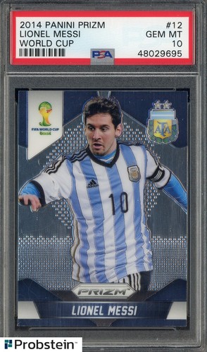 2014 Panini Prizm World Cup Soccer #12 Lionel Messi Argentina PSA 10 GEM MINT