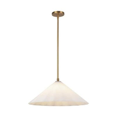 ALORA MOOD Serena 20 in. Modern Aged Brass/Opal Textured Glass Pendant Light