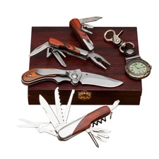Gift Pocket Knife for Men Tool Set 5-PC Kit with Multi Tool Knife Camping Gifts