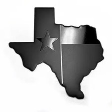Texas State Flag Metal Auto Fender Emblem for Cars Trucks -Black