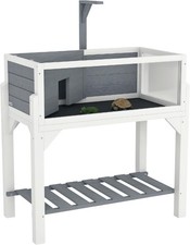 Tortoise Habitat with Storage Shelf Wooden Tortoise Enclosure with Clear Windows