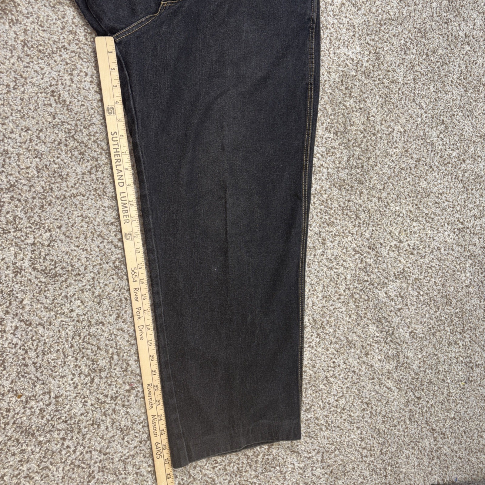 Willie Esco Duns Mens Jeans 38x34 Baggy Hip Hop Jeans Black Denim Fits 35x27.5 - View 9