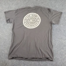 Mr Zogs Sex Wax Shirt Mens Large Gray Crew Neck Short Sleeve Graphic Stretch