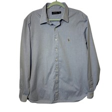 Polo Ralph Lauren Long Sleeve Button Up Oxford Shirt Light Blue Size 171/2 36-37