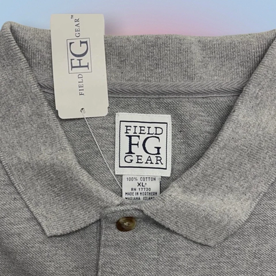 Camisa polo masculina listrada cinza laranja GG Field Gear - Imagem 3 de 4