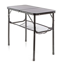 Toboli Alu Campingtisch höhenverstellbar 80x40cm Schwarz Klapptisch Koffertisch