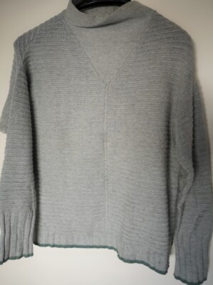 Pullover Long Sleeve Shirt Womens M Gray By Cecil