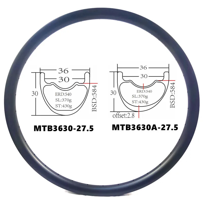 650B Carbon Mountain Bike Enduro Rings 27.5 Inch 24/28/32 Ho