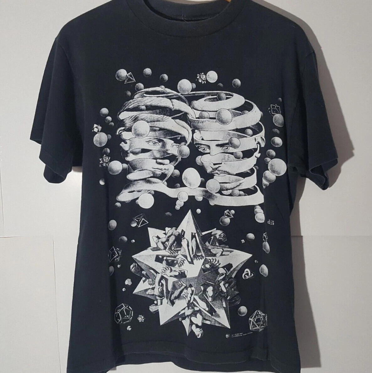 Vtg 90s MC Escher Andazia All Over Print Art Museum Large Single