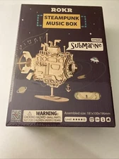 ROKR Submarine Music Box Wooden 3D Music Box Puzzle Model