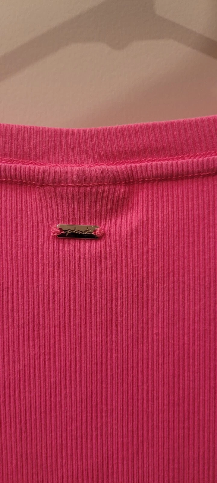 UNDERCOVER Mini abito ROSA Victoria's Secret puro ROSA solido XX LARGE a costola manica corta VS