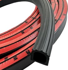 1inch D-Shaped 12FT Car Door Rubber Weather Strip Self-Adhesive Soundproof Seal