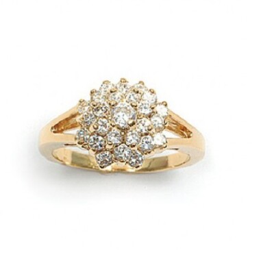 Dolly-Bijoux Bague Florale Femme Choux-Fleur Pavé de Diamant Cz