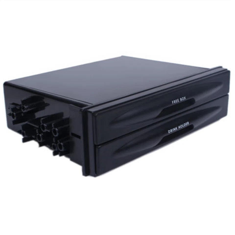 Double Din Dash Radio Installation Pocket Cup Holder Storage Box Car Accessories Foto 4 de 4