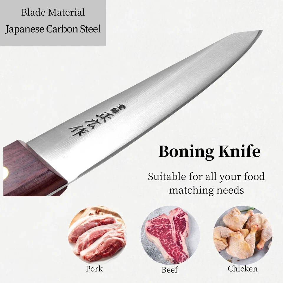 Cuchillo deshuesador Seki Japón Masahiro Honesuki 150 mm tipo redondo palo de rosa Foto 2 de 4