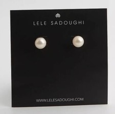    LELE SADOUGHI FRESHWATER PEARL STUD EARRINGS-NEW ON CARD W/POUCH 