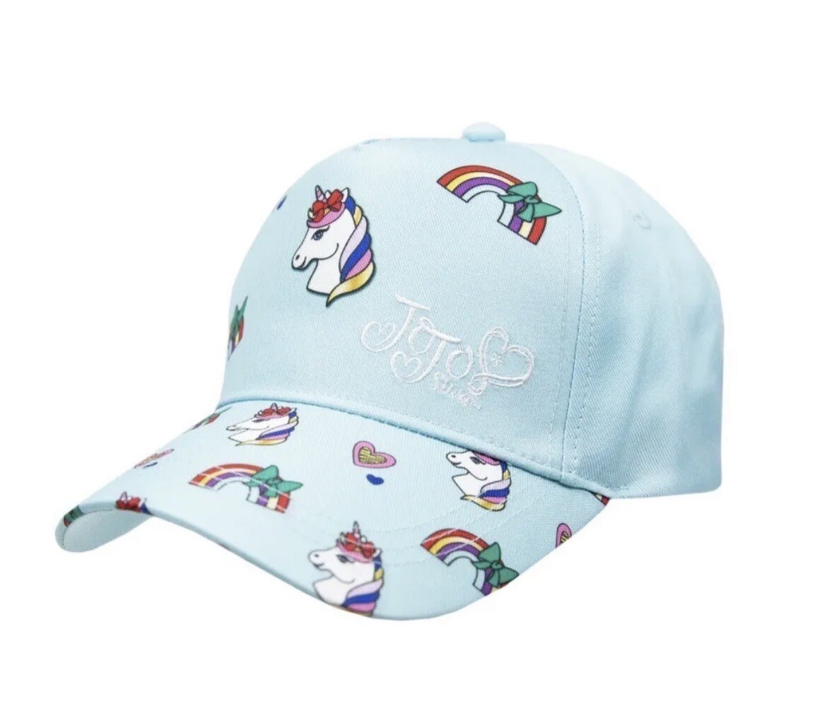 Jojo Siwa Girls Kids Baseball Hat Blue Unicorns & Rainbows - New Great Gift For