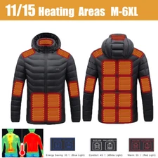 11/15 Heated Areas USB Electric Heating Jacket Winter Thermal Coat for Blizzard
